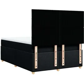 vidaXL Boxspringbett mit Matratze Schwarz 140x200 cm Stoff