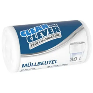 Clean And Clever Stammartikel Müllbeutel Professional Line Clean and Clever 30L weiß PRO 73