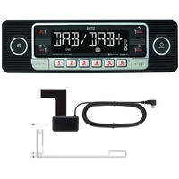 DIETZ Retro 301 DAB/BT Classic/Oltimer Autoradio USB/MP3/BLUETOOTH - Farbe Schwarz - inkl. DAB+ Antenne