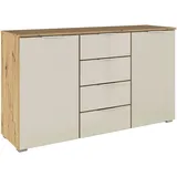 OTTO home Kombikommode 120 x 81 x 42 cm Eiche Artisan / Beige