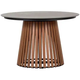 VCM Max Gartentisch Ø 115 x 75 cm Teak/Grau