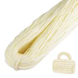 LEREATI Polyester Garn, Makramee Garn 3mm x 200m Polyester-Seil Polypropylen-Kordel Makramee Schnur Geflochten für Handtasche, Häkeltasche, Strickwaren, Wohndekorationen (Milchweiß)