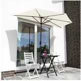 Sekey Balkonschirm 270 cm Sonnenschirm Halbrund Terrassenschirm mit Kurbel, UV50+ Schutz, Halbrundschirm für Balkon, Garten, Hof, Restaurant, Café, Biergarten