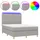 vidaXL Boxspringbett mit Matratze & LED Hellgrau 140x200 cm Stoff