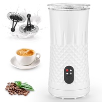 Dreamhigh® Milchaufschäumer Elektrisch 4-in-1, 400W Automatischer Milchschäumer, Heißer und Kalter Schnell Milchschaum, Rutschfest milk frother mit 2 Schneebesen, 240 ml, Antihaftbeschichtung