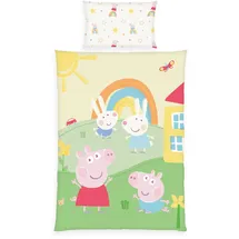 Herding Peppa Pig, Kinderbettwäsche 40x60cm, 100x135cm - gelb|mehrfarbig - 40x60/100x135cm