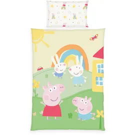 Herding Peppa Pig, Kinderbettwäsche 40x60cm, 100x135cm - gelb|mehrfarbig - 40x60/100x135cm
