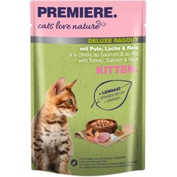 PREMIERE cats love nature Deluxe Ragout Kitten mit Pute, Lachs & Reis 96x100 g