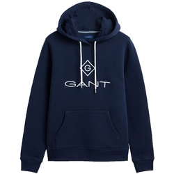 GANT Damen Hoodie - Lock Up Sweat Hoodie, Kapuzen-Pullover, Logo Stickerei Blau S