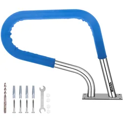 VEVOR Pool Haltegriff Edelstahl mit 113 kg Traglast Schwimmbad-Handlauf 76,2x55,8 cm Griffbogen 4,8 cm 5 kg Pool Handlauf mit Griffabdeckung Ideal für Schwimmbäder Schräglagen Spa Wasserpark usw.