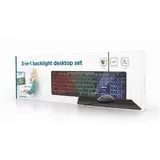 Gembird KBS-UML-01, Kabelgebunden, USB, QWERTY, LED, Schwarz, Maus enthalten - Schwarz
