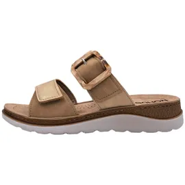 ROHDE Damen Pantolette mit schöner Zierschnalle und Klettverschluss Baviera 1301, Größe:38 EU, Farbe:Beige - 38