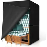 luxuskollektion Strandkorb Schutzhülle 135 x 105 x 175/140 cm Schwarz