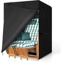 luxuskollektion Strandkorb Schutzhülle 135 x 105 x 175/140 cm Schwarz