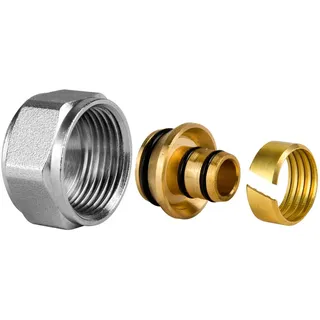 Klemmverschraubung PEX 16x3/4" – Schraubfitting für Aluverbundrohr, Heizrohr, Hahnblock & Fußbodenheizung 3/4" Eurokonus