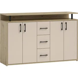 HBZ Drivno Sideboard 139 x 90 x 34 cm Beige / Artisan Eiche