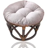 Papasan FußHocker Kissen, Papasan Runde Stuhlkissen, Futon Sitzkissen, üBerfüLlte Runde Tatami Indoor Outdoor Sitzauflagen Stuhlauflage, Ohne Stuhl,Light Gray,16.5 * 16.5 in