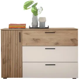 SchlafKONTOR Kombikommode Daria 125 x 82,6 x 40 cm Beige / Weiß