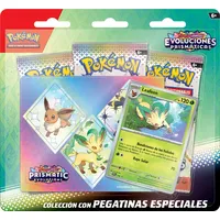 Pokémon-Sammlung mit speziellen Aufklebern aus Scharlachrot und Lila, Prismatische Entwicklungen - Folieon (1 holografische Promokarte und 3 Booster-Packungen)