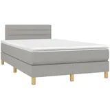 vidaXL Boxspringbett mit Matratze Hellgrau 120x200 cm Stoff