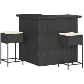 vidaXL Gartenbar Set 3-tlg. Schwarz