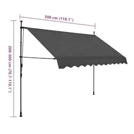 vidaXL Einziehbare Markise 300 cm anthrazit