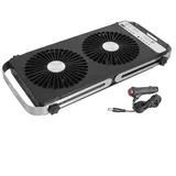 FACULX Wohnmobil-Dachfensterventilator, Doppel-Fensterventilator, 4 Geschwindigkeitsstufen, erweiterbar 37 - 59 cm, erweiterbare Paneele, für Wohnmobil (schwarz)