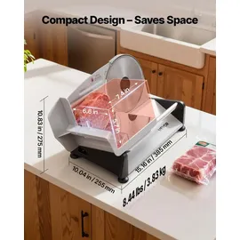 Vevor Allesschneider Fleischschneider 200 W elektrische Aufschnittmaschine mit 19 cm Klinge, Fleischschneidemaschine mit 0–15 mm einstellbarer Dicke, für gefrorenes Fleisch Schinken Prime Steak