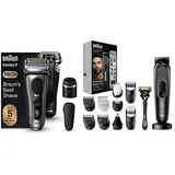 Braun Series 9 PRO+ Wet & Dry + Braun All-In-One Trimmer Series 7 MGK7491, 17in1