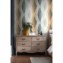 NEXT Abstract Ikat Vliestapete 10m x 0,52m 1 St orange