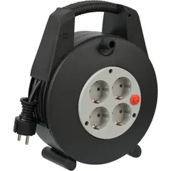 Vario Line Kabelbox 4-fac für Haushalt, 15m Kabel schwarz/grau