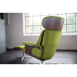 KAWOLA Sessel TOSAR Velvet 83 x 110 x 89 cm Grün mit Hocker