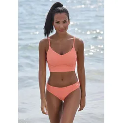 Bikini-Hose SUNSEEKER "Loretta", Damen, Gr. 44, N-Gr, orange (peach), Polyamid, unifarben, Strukturmuster, Badehosen, mit Strukturmuster