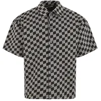 URBAN CLASSICS Laser Check Printed Boxy Kurzarmhemd Black Laser