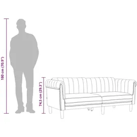 vidaXL Sofa 2-Sitzer Hellgrau Samt