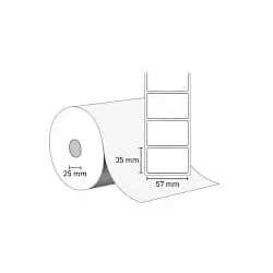 Kartonetikett 57x35mm auf Rolle MEDIAFORM 901-237 25mm Kern