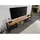Massivmoebel24 BLACKBURN TV-Lowboard 240x45x55 cm Natur Klar Lackiert/Schwarz Holz/Metall