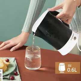 Aigostar Cooltravel 30JQL Kompakter Reisewasserkocher 0,6L - Schwarz - Schwarz