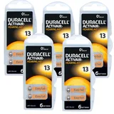 5 x Duracell Avtivair Hearing Aid 13 Hörgerätebatterie 6er-Pack