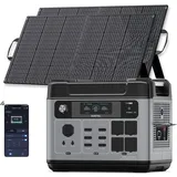 Oukitel Solar Generator 3200W mit 2x100W Solarpanel, 2048Wh Tragbare Powerstation (6400W Peak), LiFePO4 Batterie, 220V-240V, 1 Std Schnellladung, für OutdoorCamping, Reise, Stromausfälle