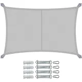 VOUNOT Wasserdicht Sonnensegel Rechteckig mit Befestigung Set, 3x4m, Grau - Vounot