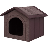 PillowPrim Hundehütte Hundehöhle Hundebett Hundehaus Katzenhöhle mittle L - 52x46 cm Dunkelbraun