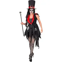 W WIDMANN MILANO Party Fashion - Kostüm Dia de los Muertos, Kleid mit Hut, Voodoo Priesterin, Magierin, Verkleidung Halloween