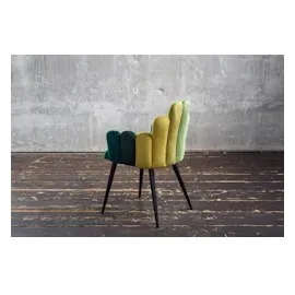 KAWOLA Stuhl FREJA Esszimmerstuhl Velvet grün Fuß schwarz