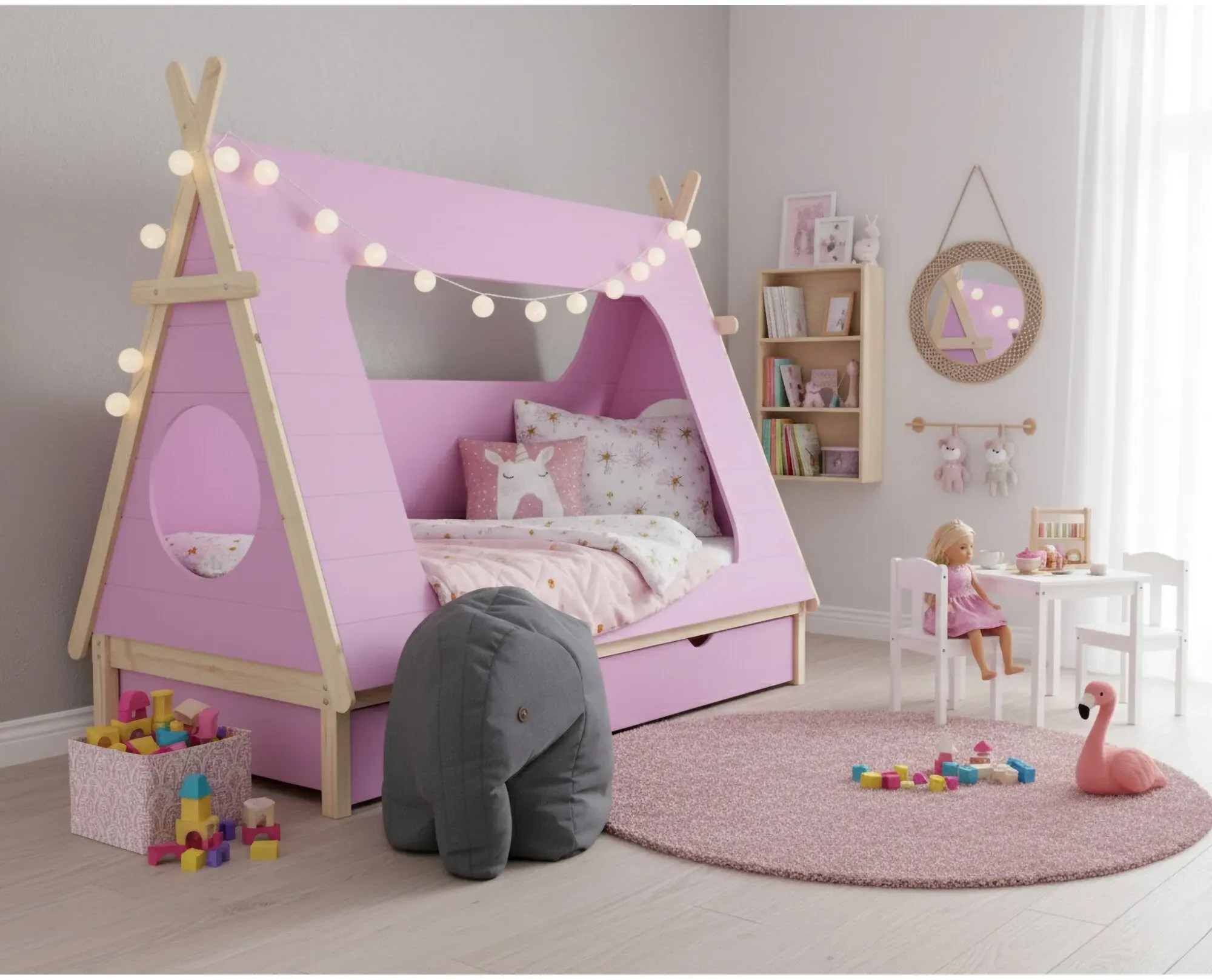 KidsLove »Yakari« Tipizelt-Kinderbett rosa ohne Bettkasten