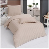 Mako-Satin beige 200 x 200 cm + 2 x 40 x 80 cm
