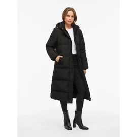 VILA Steppmantel "VISTARI LONG DOWN COAT - NOOS", Damen, Gr. 36, schwarz (schwarz beauty), Steppware, Obermaterial: 100% Polyester, unifarben, regular fit knielang, Mäntel Steppmantel