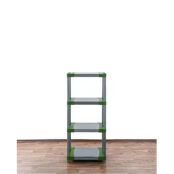 PROREGAL Kunststoffregal BIG GREY BEAR Low, HxBxT 138x140x46cm, Fachlast 120kg, Grau-Grün Kunststoff-Regal Euro-Regal Stecksystem Lagerregal