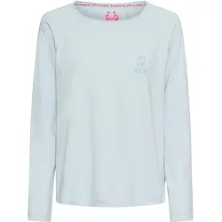 Langarmshirt LIEBLINGSSTÜCK "Cathrina", Damen, Gr. M, blau (skyway), Jersey, Obermaterial: 100% Baumwolle, modisch, Rundhals, Langarm Raglanärmel Rollsaum, Shirts, mit Rundhals, Raglanärmel