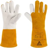 STAHLWERK Schweißerhandschuhe Arbeitshandschuhe Echtleder hitzebeständig